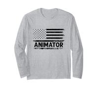 Usa Flag Animator Animation Draw Sketch Animate Storytelling Long Sleeve T-Shirt