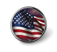 USA Flag Badge Holder Personalized Metal Button Pin Fashion Round Badge with Pattern Pin DIY Button Badges Exquisite Brooch Crafts Gift Clothes Decorative Pins