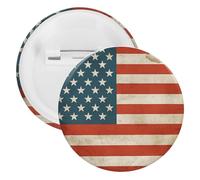USA Flag Badge Metal Round Pins, Lightweight Brooch for Backpack, Fashion Button Pins Badge for Shirts, Jackets, Shawl Coat, Unisex, 5PCS, Tinplate, metal round pins