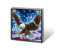 USA Flag Bald Ea-gles Square Badge Funny Button Pins Brooch