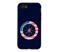 USA Flag Bicycle Wheel Independence Day 4th July US Cyclist Case for iPhone SE (2020) / 7/8