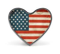 USA Flag Buttons Pin Memorial Boutonniere for Wedding Groom Bride, Customize Lapel Heart Pin for Christmas, Men Women Costume Decorative Fashionable Brooches