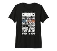 USA Flag Car Auto Shop Tech with Tools and Curiosity Daily Premium T-Shirt