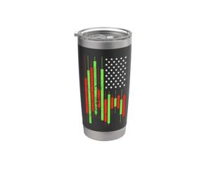 USA Flag Cryptocurrency Trading - Crypto Trader Patriotic Stainless Steel Insulated Tumbler