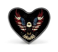 USA Flag E-agles Heart Badge Funny Lapel Pins Personalized Button Brooch Pin for Clothing Bag Accessories