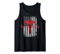 USA Flag EMT Nurse Doctor First Responder Gifts Women Girls Tank Top
