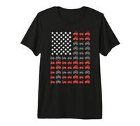 USA Flag Farmer Shirt Farm Tractor Proud Farmer Patriotic Premium T-Shirt