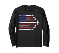 USA Flag Fighter Jets 4th of July Men Women Kids Patriotic Long Sleeve T-Shirt