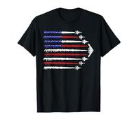 USA Flag Fighter Jets 4th of July Men Women Kids Patriotic T-Shirt
