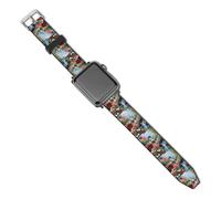 USA Flag Goose Flower Watch Band Leather Replacement Watch Strap Bands for Men Women Sports