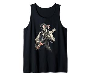 USA Flag Guitarist Abraham Lincoln Playing Electric Guitar Tank Top