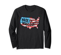 USA Flag Map Immigrants Immigrant America Anti Racism Long Sleeve T-Shirt