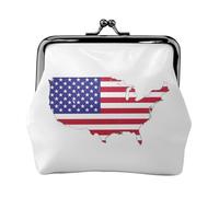 USA Flag Map print Coin Purse, Mini Change Purse for Women Small Coin Purse for Credit Card Folded Bills