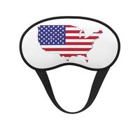 USA Flag Map Print Sleep Mask for Side Sleepers Cup-Shaped Blackout Eye Mask Shades Cover for Men and Women