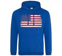 USA Flag Mens Hoodie, America World Football Gifts for Dad or Grandad, American Soccer Supporters Cup Hooded Top 2022, XXL, Royal