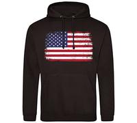 USA Flag Mens Hoodie, America World Football Gifts for Dad or Grandad, American Soccer Supporters Cup Hooded Top 2022, XXL, Black