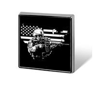 USA Flag Military Army Brooch Pins for Men Women Square Badge Collar Lapel Pins for Dress Jacket Accessories