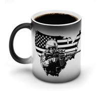 USA Flag Military Army Color Changing Mug Ceramic Heat Sensitive Cup for Men Women Gifts