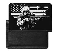 USA Flag Military Army Passport Holder for Men Women PU Leather Passport Cover Travel Wallet