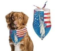 Usa Flag New York City Dog Bandana Adjustable Pet Scarf Bib Cute Triangle Handkerchief for Dogs Cats Gifts