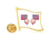 USA Flag North America Golden Metal Flag Lapel Pin Badge