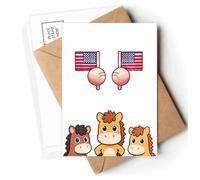USA Flag North America Postcards Envelopes Cards Mailing Year Horse