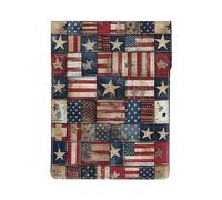 USA Flag Patchwork Printed Laptop Case 13-Inch Leather Laptop Sleeve Computer Bag Cover for Travel, Work, Business