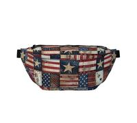 USA Flag Patchwork Printed Waist Bag Adjustable Bum Bag Lightweight Travel Waist Fanny Pack Belt for Walking Cycling Hiking Travel