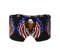 USA Flag Patriotic Eagle Adjustable Sleep Eye mask and Earmuffs, Unisex Side Sleeping Headband (26.8 * 4.3 inches), Indoor and Outdoor Travel Yoga Comfort Cover,
