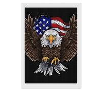 USA Flag Patriotic Eagle Diamond Painting Kits for Adults Beginners 5D Square Drill Diamond Art Kits with DIY Tools Gem Art Crafts for Home Wall Decor Living Room Bedroom Office Decoration 8x12