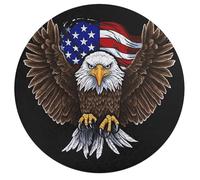 USA Flag Patriotic Eagle Jigsaw Puzzle Challenging Round Animals Puzzle Wooden Jigsaw Puzzles for Adults Families 195 PCS