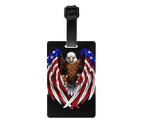 USA Flag Patriotic Eagle Luggage Tags, Stylish, Waterproof and Durable Luggage Identifiers, Ensure Your Travel is Safe and Orderly.