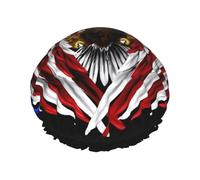 USA Flag Patriotic Eagle One Size Double-layer shower cap prevents hair from getting tangled during showering and skincare.