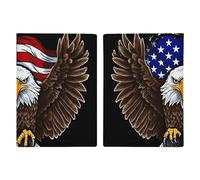 USA Flag Patriotic Eagle Passport Holder, ID Card Protector Case Passport Holder with Slot Passports Travel Wallet Document Cover for Women And Men