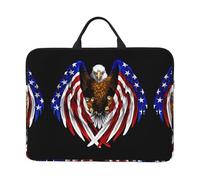 USA Flag Patriotic Eagle Patterned Laptop Sleeve (16.5x12.2 inches), Anti-Collision Protective Shell, Portable Handheld Design