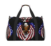 USA Flag Patriotic Eagle Print Large Hand Travel Bag, Waterproof Tote Handbag for Women, Duffel Bag Sport Gym for Men