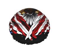 USA Flag Patriotic Eagle Print Shower Cap – Double Layer Bath Hair Cap with Elastic Band Lining, Ideal for Home Spa, Hotel, and Travel