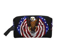 USA Flag Patriotic Eagle Print Toiletry Bag for Men Travel Toiletry Bag, Spacious Capacity Cosmetic Bag for Women