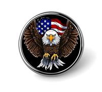 USA Flag Patriotic Eagle Round Lapel Pins Backpack Pin Cute Brooch Decoration Brooches for Women Men Fashion Button Badges for Hat Backpacks Purses Jackets Shirt Suit