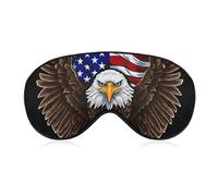 USA Flag Patriotic Eagle Sleep Mask for Women Men Side Sleeper Eye Cover with Adjustable Strap Soft Breathable Blackout Mask Slip-Free Deep Sleeping Travel Essentials