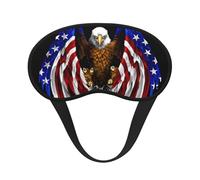 USA Flag Patriotic Eagle Sleep Mask, Soft and Breathable Eye Mask, Elastic Band Design Suitable for Travel and Camping.