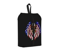 USA Flag Patriotic Eagle Water Resistant Travel Shoe Bag with Handle for Suitcase Sneakers Boots Gym 1 PC