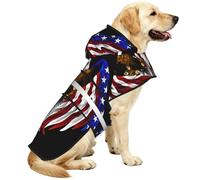 Usa Flag Patriotic Eagle Waterproof Dog Raincoat And Rain Jacket With Hood, Reflective Strips And Adjustable Belly Strap, Fits Small To Large Dogs