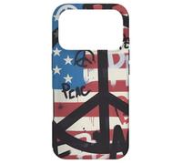 USA Flag Peace Symbols Graffiti Style Anti-War Awareness Case for iPhone 17 Pro