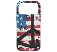 USA Flag Peace Symbols Graffiti Style Anti-War Awareness Case for iPhone 17 Pro Max
