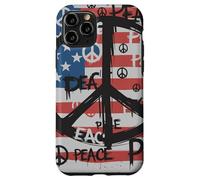 USA Flag Peace Symbols Graffiti Style Political Anti-War Case for iPhone 11 Pro