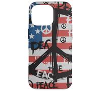 USA Flag Peace Symbols Graffiti Style Political Anti-War Case for iPhone 16 Pro