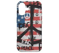 USA Flag Peace Symbols Graffiti Style Political Anti-War Case for iPhone 17