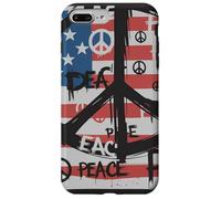 USA Flag Peace Symbols Graffiti Style Political Anti-War Case for iPhone 7 Plus/8 Plus