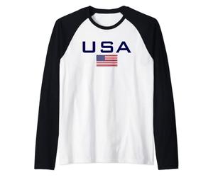 USA FLAG PRIDE AND ROOTS STAR SPANGLED BANNER SPORTS JERSEY Raglan Baseball Tee